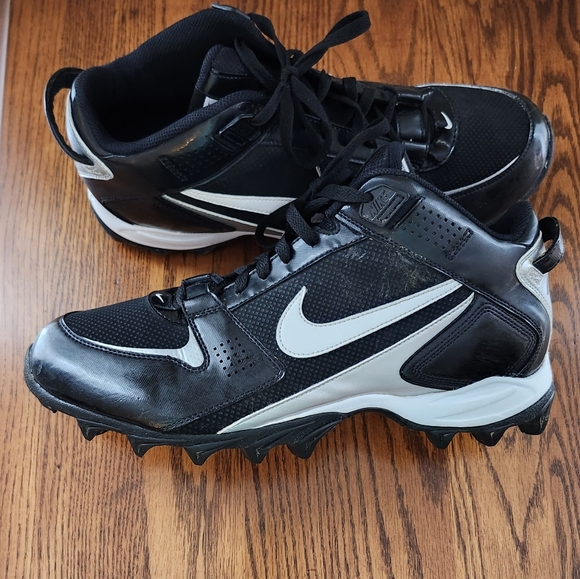 Nike Land Shark Legacy Football Cleats Men's Size 14 Black with White Trim EUC - Picture 13 of 14